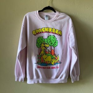 Pink Graphic Crew Neck Sweater